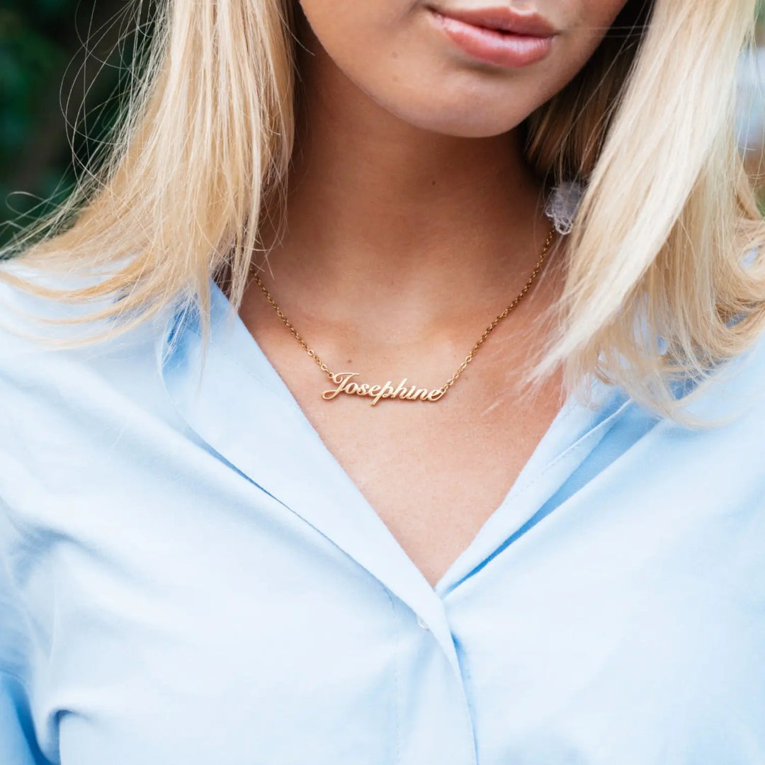 Klassisk Navnehalskæde (Guld)-35+5cm-Klassisk Link Chain-AMANTÉ COPENHAGEN