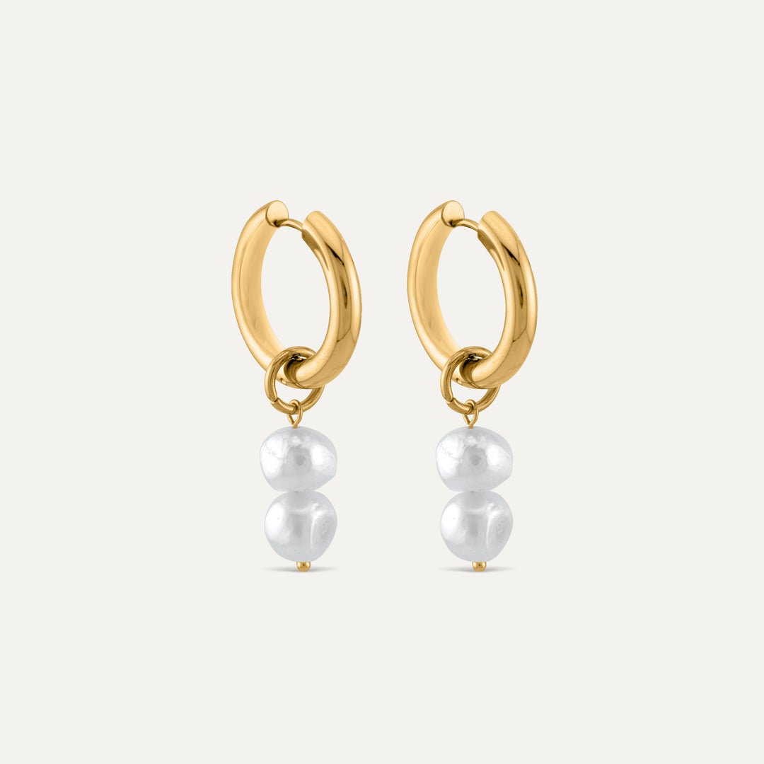 Pearl Hoops (Guld)