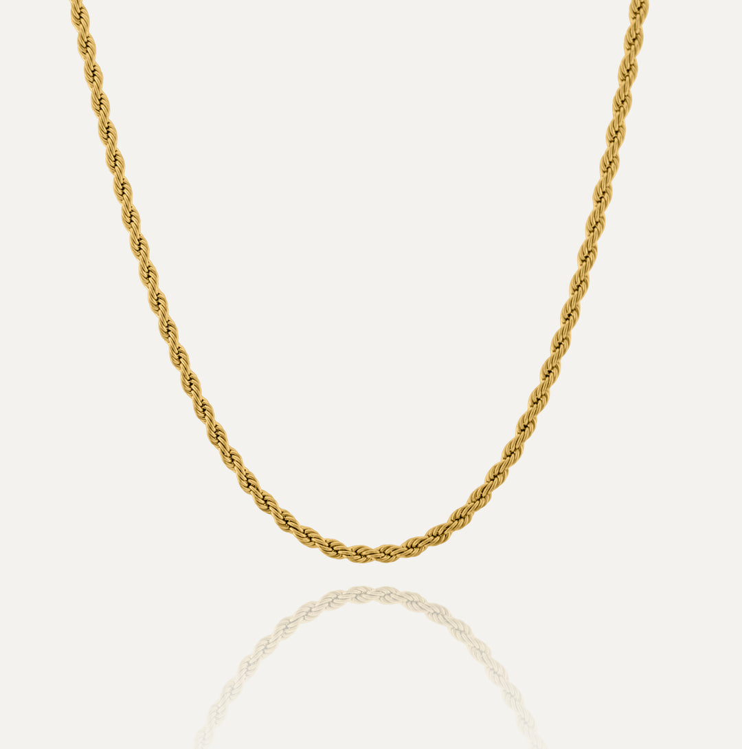 Twisted Rope Halskæde 3mm (Guld)