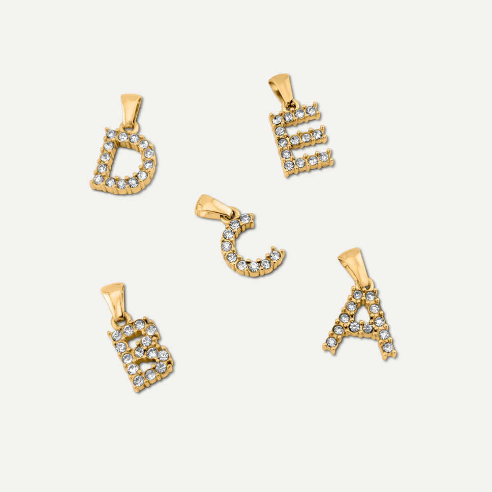 Bogstav Zirkon Halskæde (Guld)