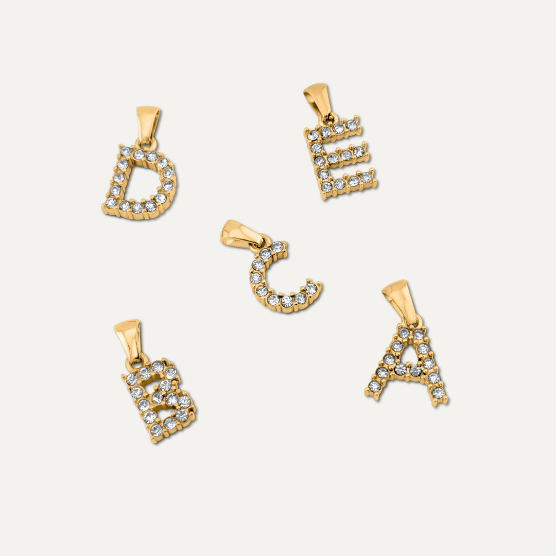 Bogstav Zirkon Halskæde (Guld)