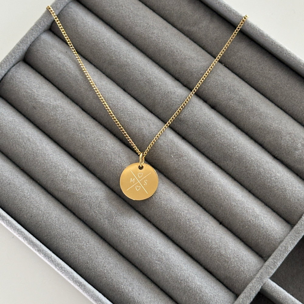 Initial Krydshalskæde (Guld)