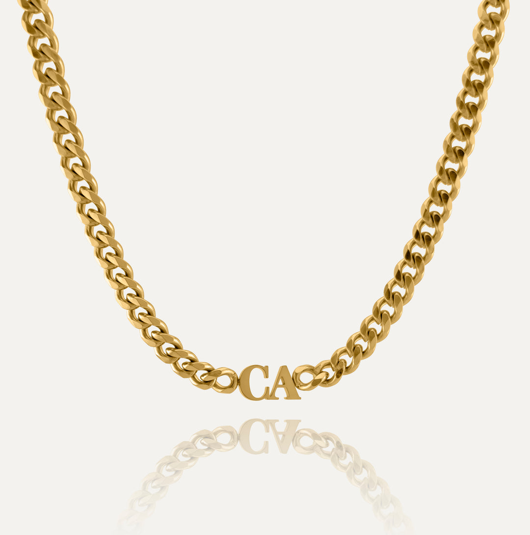 Initial Choker Halskæde (Guld)