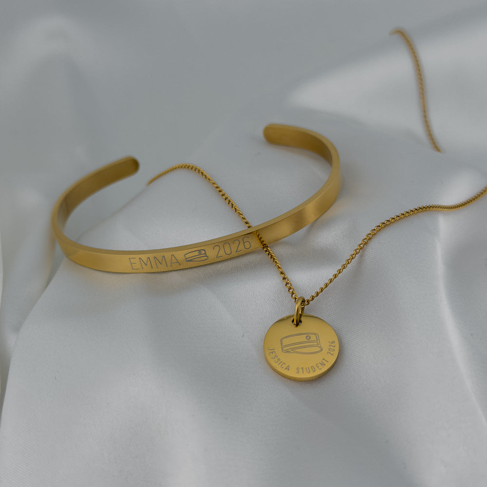 Studenterhue Armbånd (Guld)