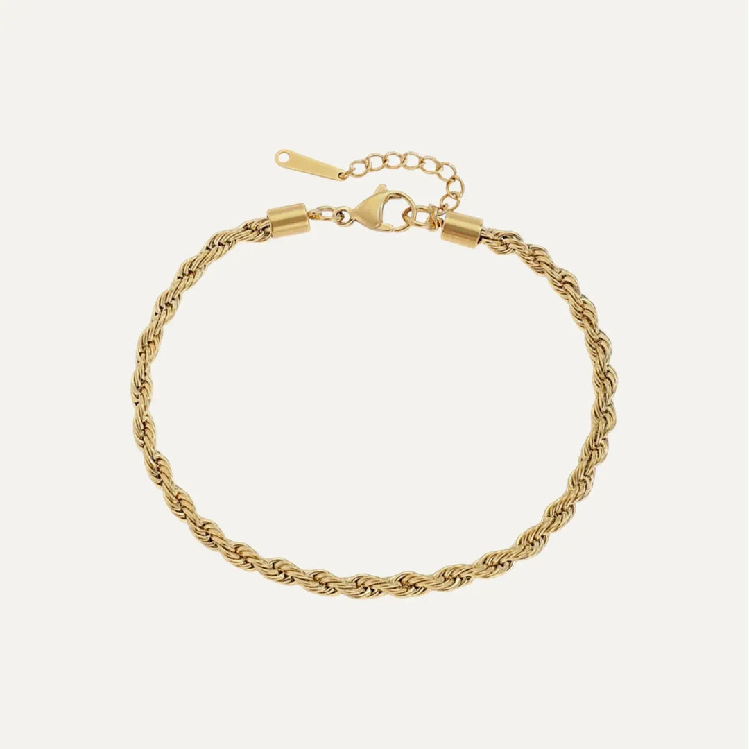 Twisted Rope Armbånd 3mm (Guld)-AMANTÉ COPENHAGEN