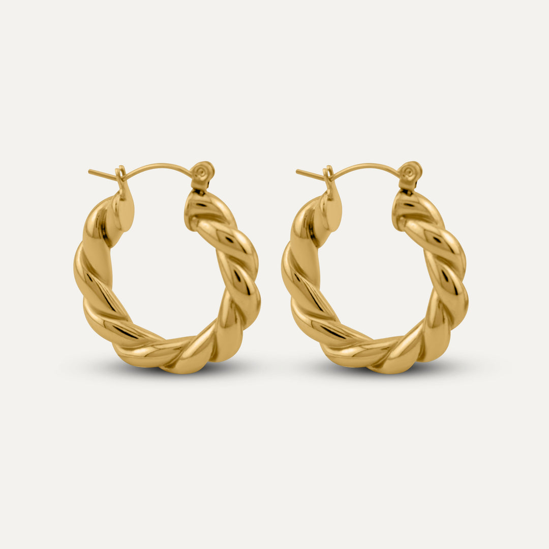 Twist Hoop Øreringe (Guld) AMANTÉ COPENHAGEN